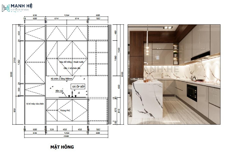 Tổng hợp những mẫu bản vẽ tủ bếp đẹp được ưa chuộng nhất