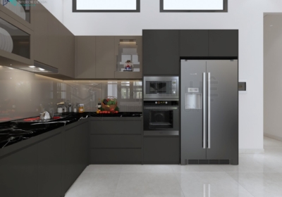 Tủ bếp chữ U laminate TBM52