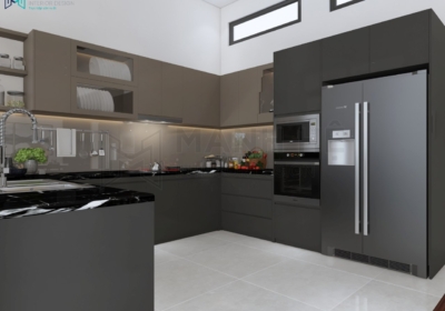 Tủ bếp chữ U laminate TBM52