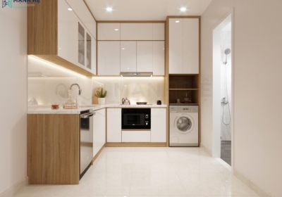 Tủ bếp Acrylic bóng gương TBA40