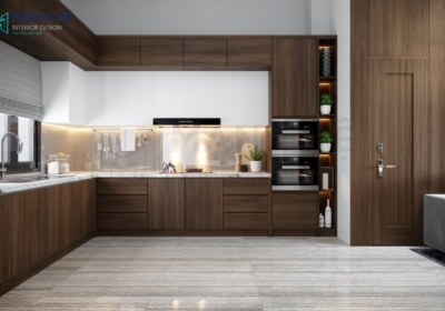 Tủ bếp gỗ công nghiệp TBM31