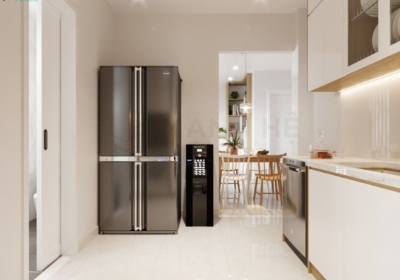 Tủ bếp Acrylic bóng gương TBA40