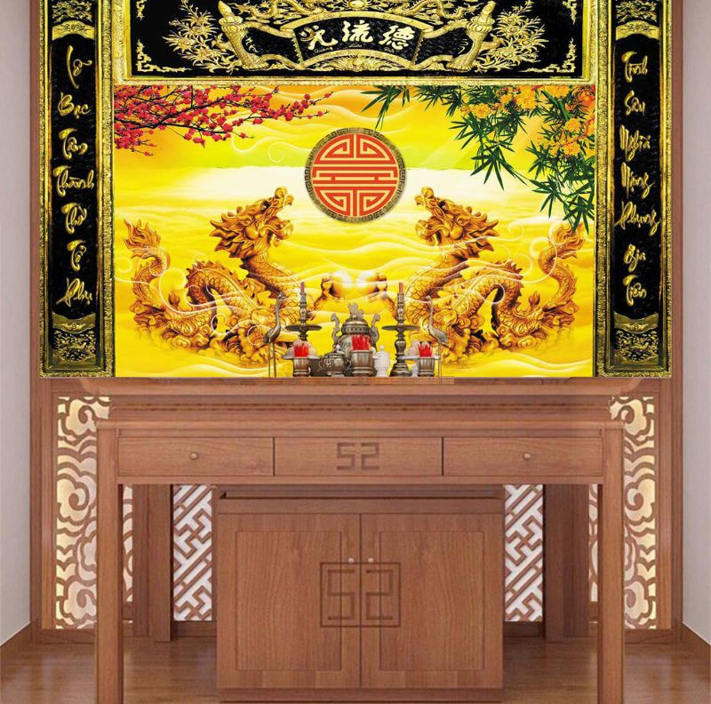[TOP 11+] Mẫu giấy dán tường phòng thờ đẹp mang lại phong thủy tốt