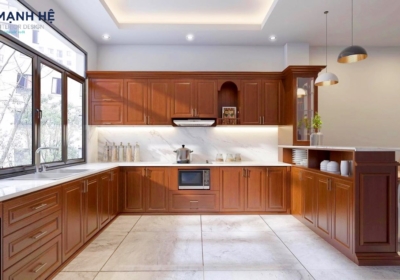Tủ bếp gỗ tự nhiên TBXD22
