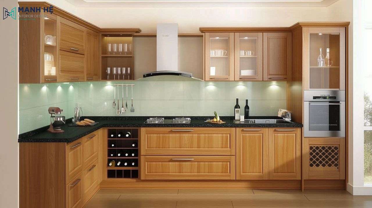 Tủ bếp gỗ tự nhiên TBXD14
