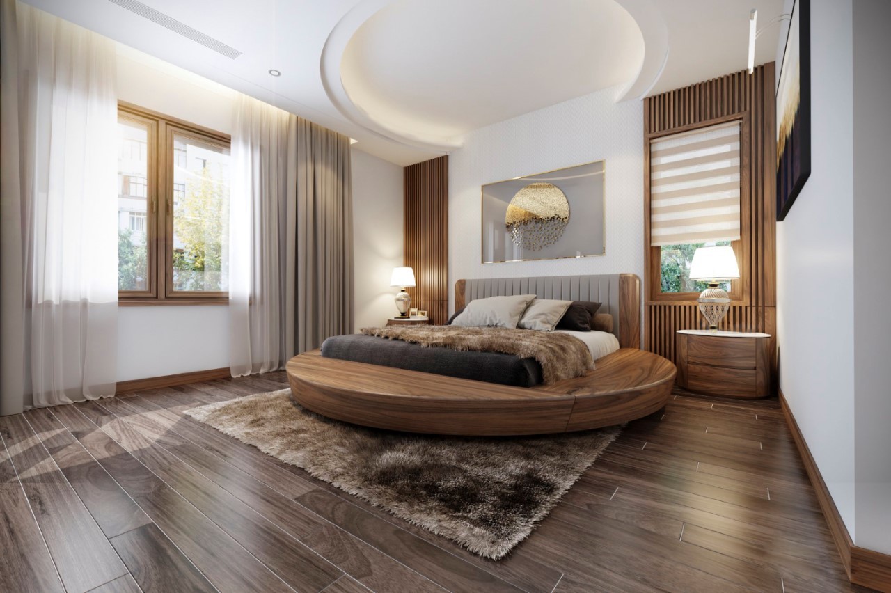 Khẳng định vị thế với nội thất phòng ngủ gỗ óc chó đẹp đẳng cấp