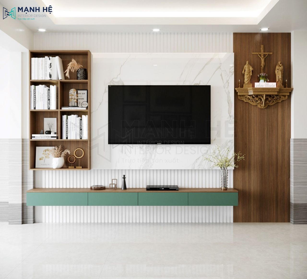 thiet-ke-noi-that-phong-khach-bep-1 Điểm danh 20 mẫu kệ tivi trang trí phòng khách nhà ống độc đáo có giá tốt trên thị trường hiện nay