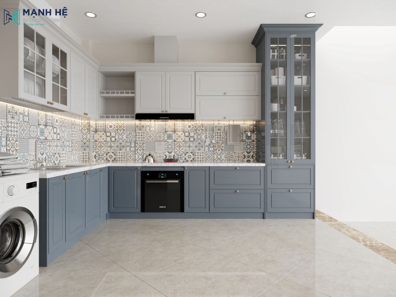 Tủ bếp gỗ tự nhiên TBXD44