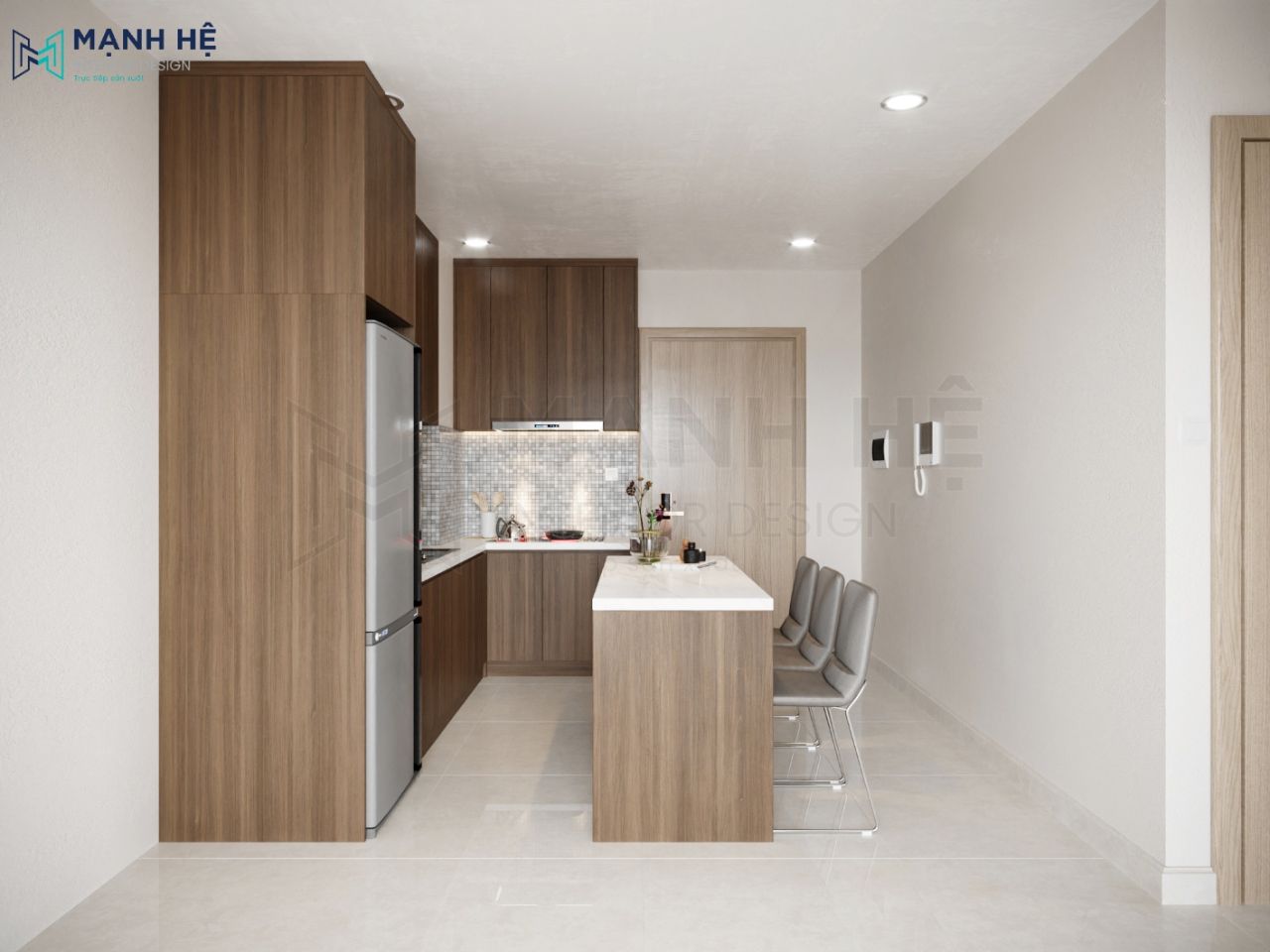 Thiet Ke Noi That Tu Bep 4 Tủ bếp gỗ công nghiệp TBXD45