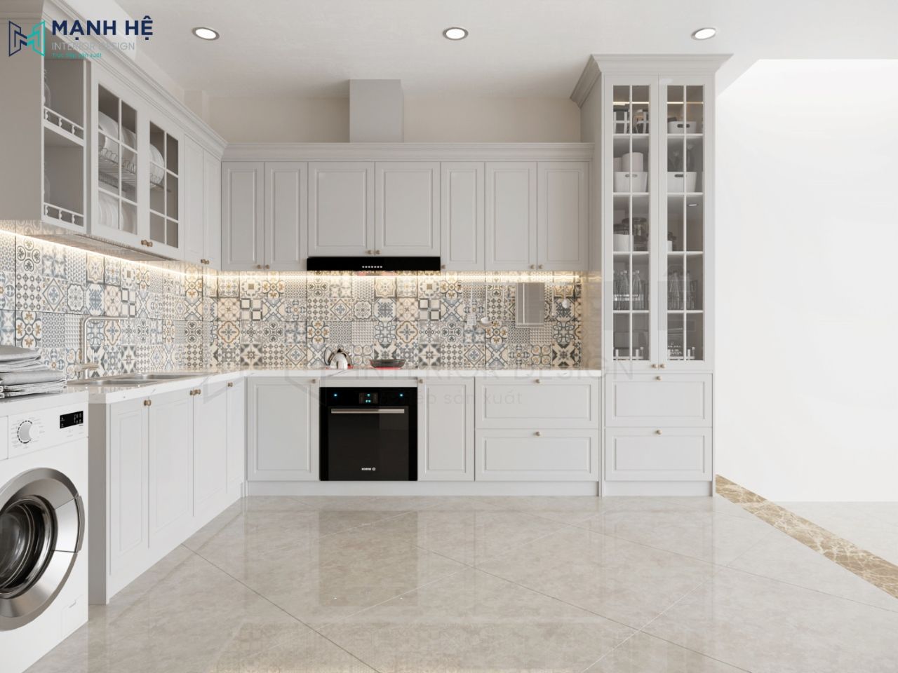 Thiet Ke Noi That Tu Bep 8 1 Tủ bếp chữ L TBXD46