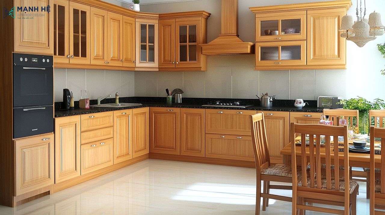 Tủ bếp gỗ tự nhiên TBXD17