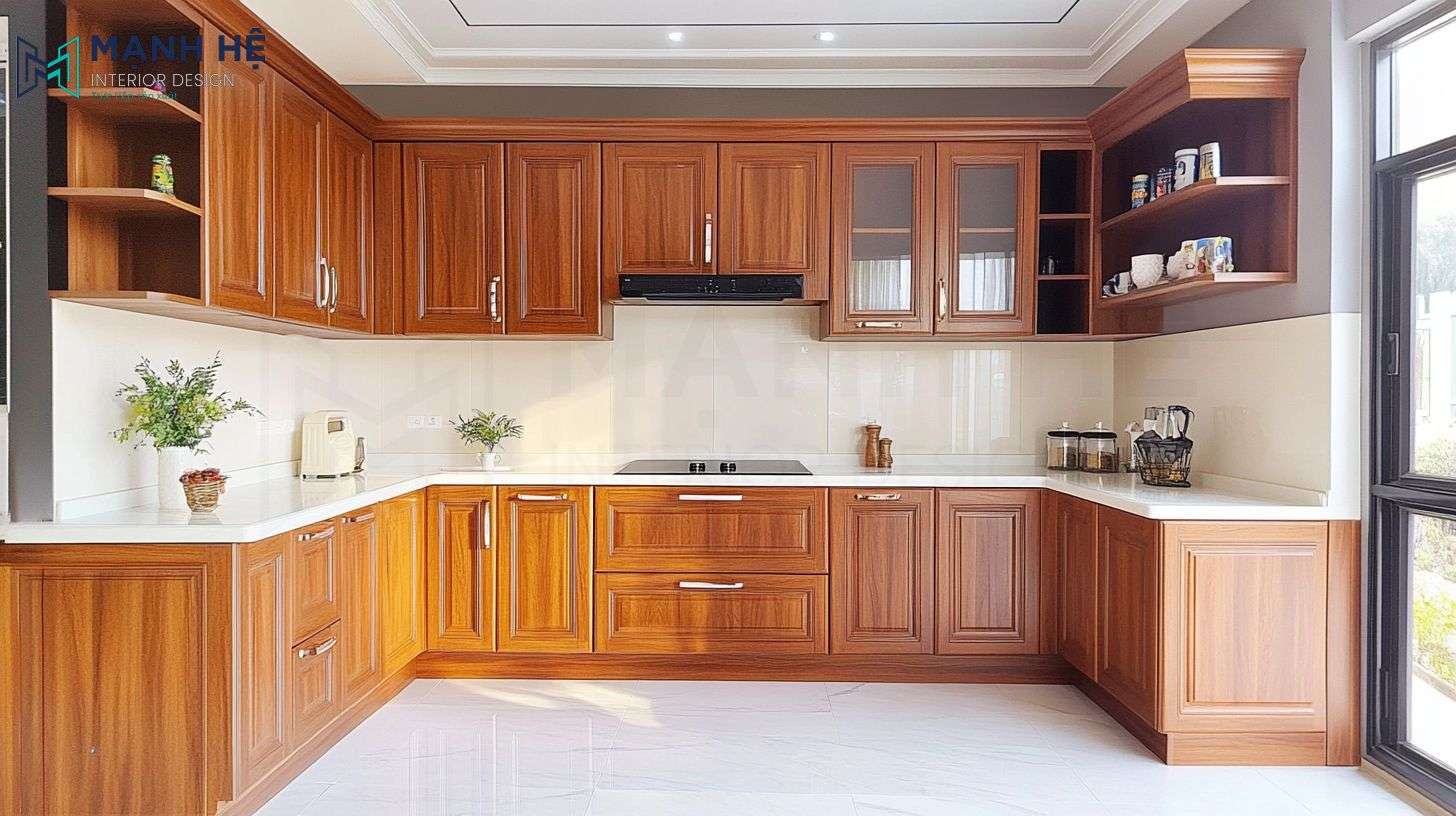 Tủ bếp gỗ tự nhiên TBXD24