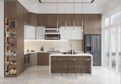 Tủ bếp gỗ công nghiệp TBM62
