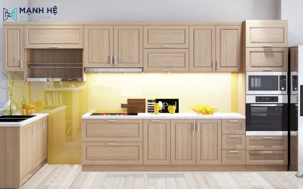 Tủ bếp gỗ Sồi Tự Nhiên TB19