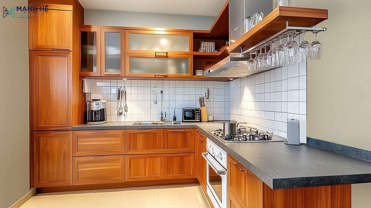 Tủ bếp gỗ tự nhiên TBXD18