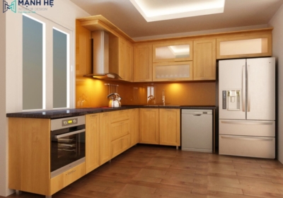 Tủ bếp gỗ Sồi Tự Nhiên TB22