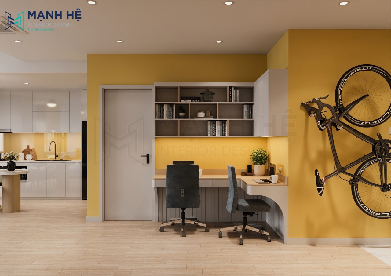 Thiết kế góc làm việc tận dụng tối đa không gian trống