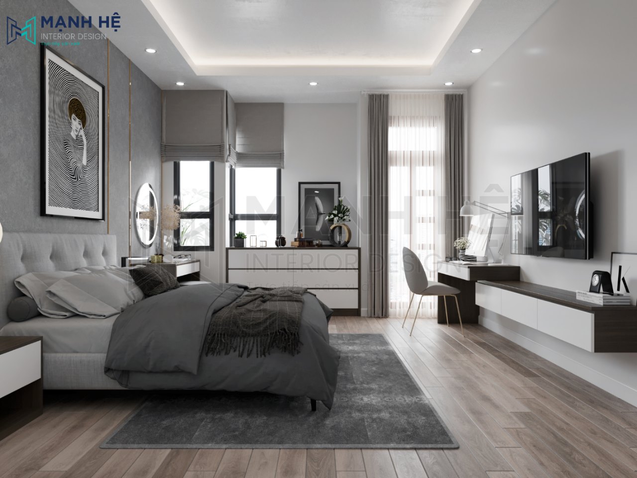3 Phong Ngu Trung Tinh Noi That Manh He Bộ phòng ngủ 16m2 PN060