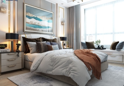 Mẫu phòng khách với diện tích 16m2 dành cho vợ chồng có thể các chi tiết ánh kim trang trí sang trọng