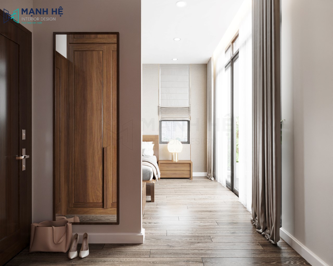 86 Thiet Ke Phong Ngu Tang 2 Bộ phòng ngủ hiện đại PN001