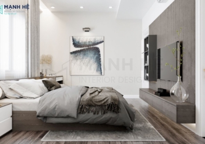 Kệ tủ tivi cùng kệ trang trí treo tường có thiết kế lạ mắt