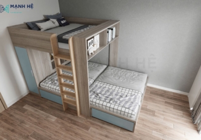 Giường tầng kết hợp tủ áo GT019