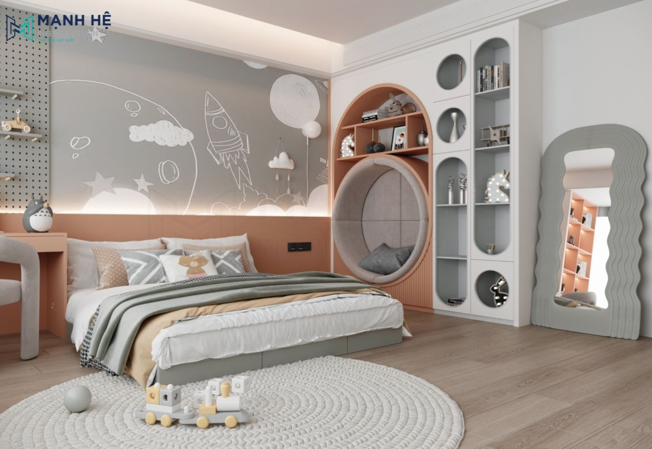 Mẫu phòng ngủ đẹp cho bé gái 15 tuổi 