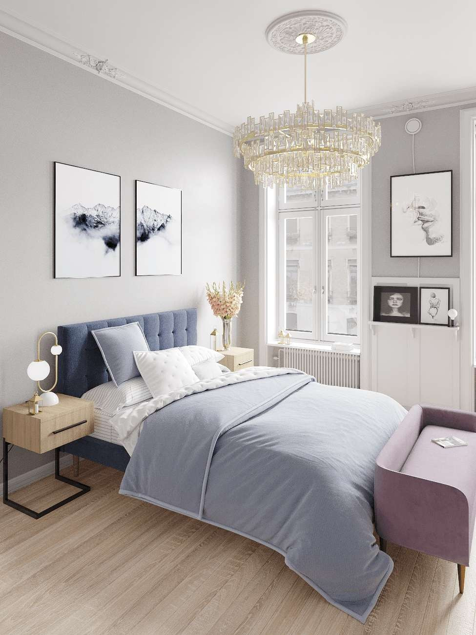 Thiết kế phòng ngủ nhỏ cho nhà ống theo phong cách Scandinavian