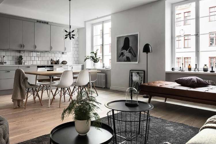 Thiết kế nội thất căn hộ chung cư 1 phòng ngủ phong cách bắc âu 