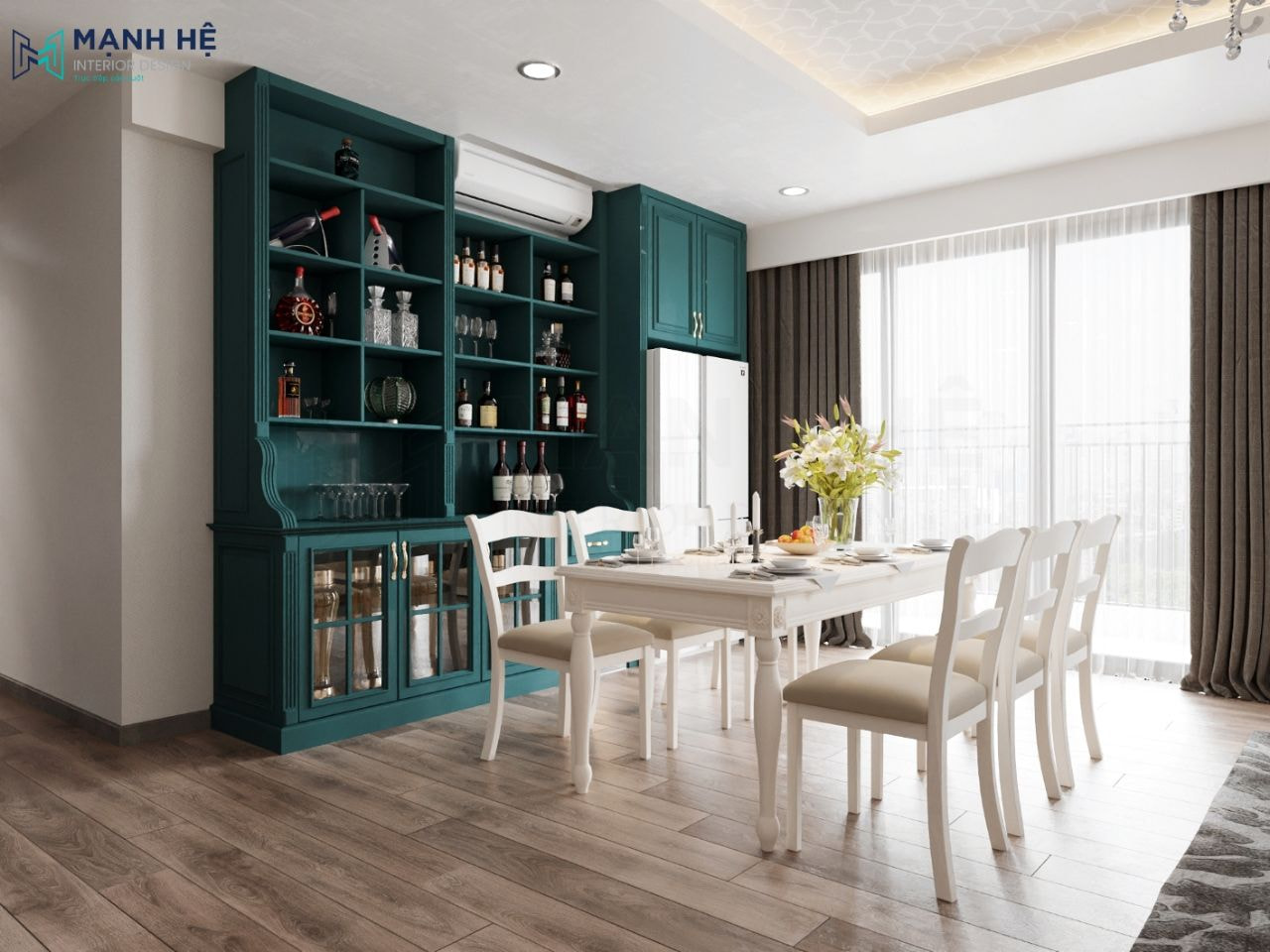 Hệ tủ rượu tích hợp tủ lạnh tiện nghi