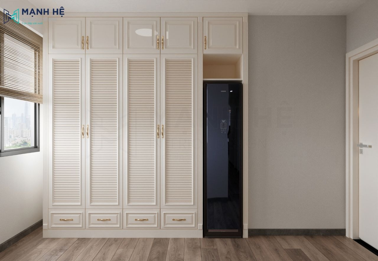 Tủ quần áo cao đụng trần tích hợp máy sấy