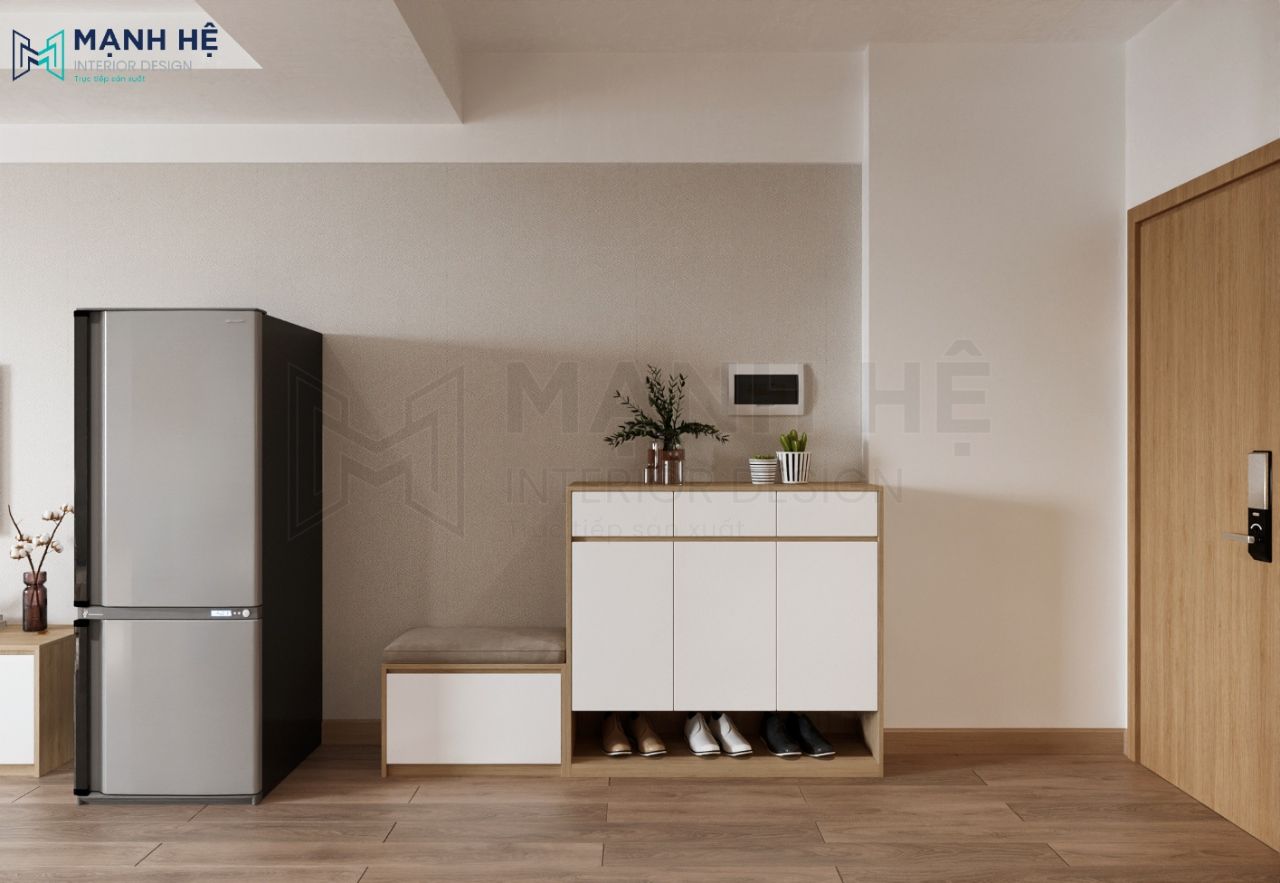 Thiết kế nội thất có tủ giày hiện đại