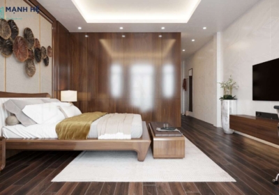 Ngăn cách khu vực phòng thay đồ bằng vách gỗ tự nhiên đẳng cấp 