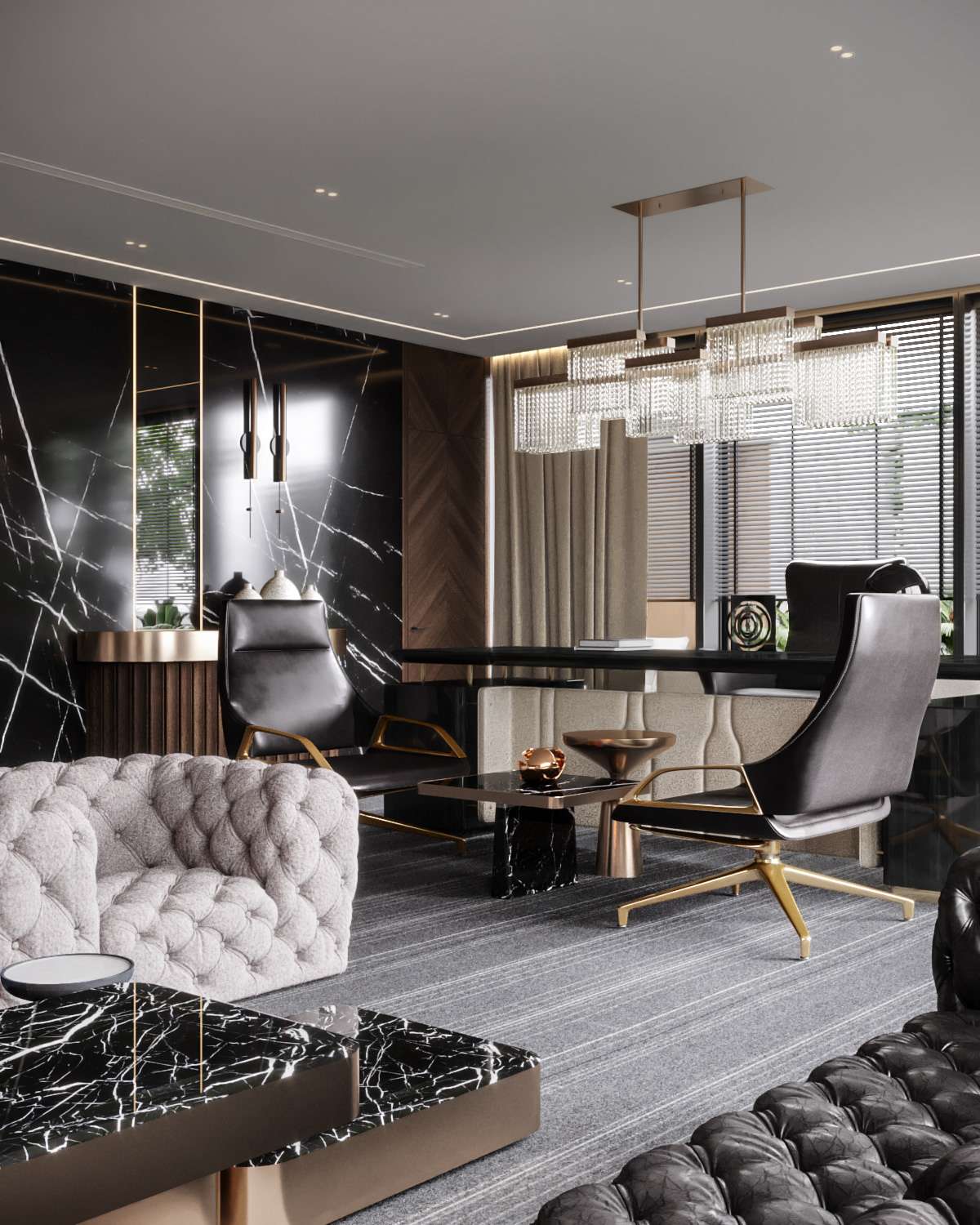 Nội thất phòng làm việc của giám đốc theo phong cách Luxury 