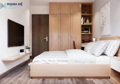 Tủ quần áo tích hợp kệ sách tiện ích