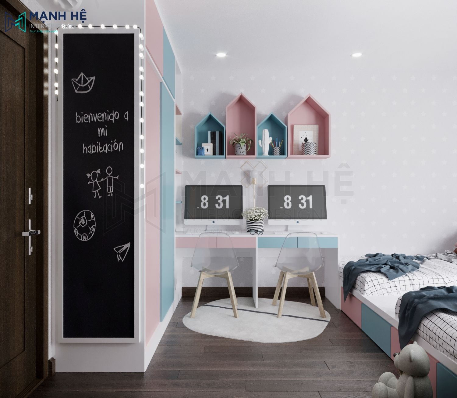 Nội thất được trang trí gọn gàng đầy đủ các vật dụng