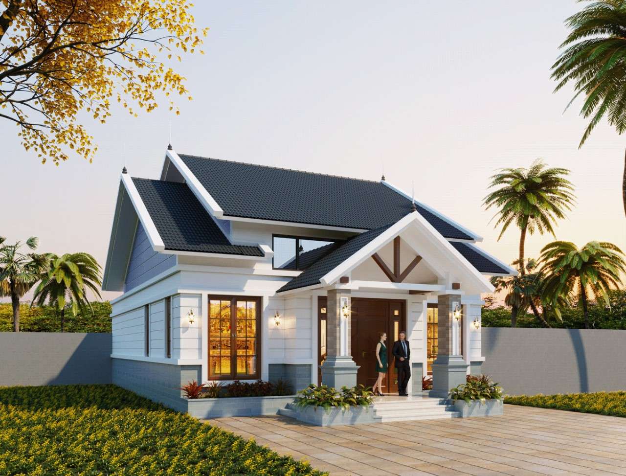 Mẫu 8: Mẫu nhà cấp 4 nông thôn đơn giản, giá rẻ
