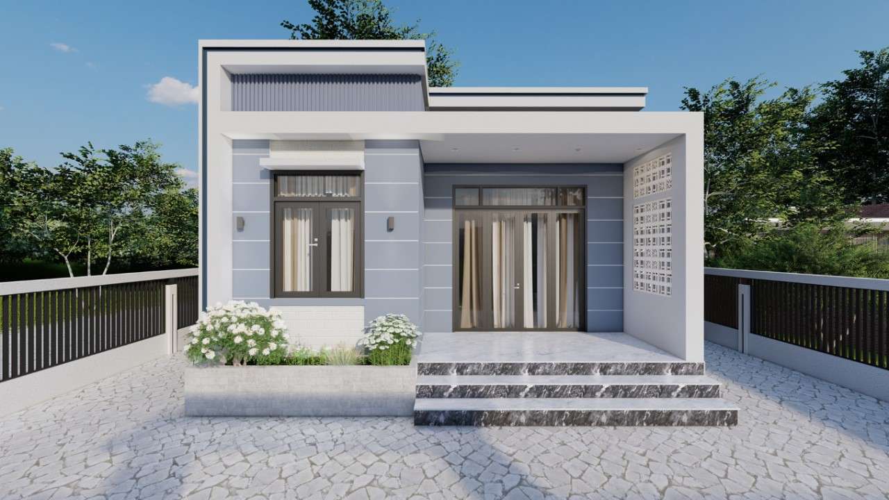 Mẫu 11: Nhà cấp 4 mái bằng là sự lựa chọn hoàn hảo cho các gia đình