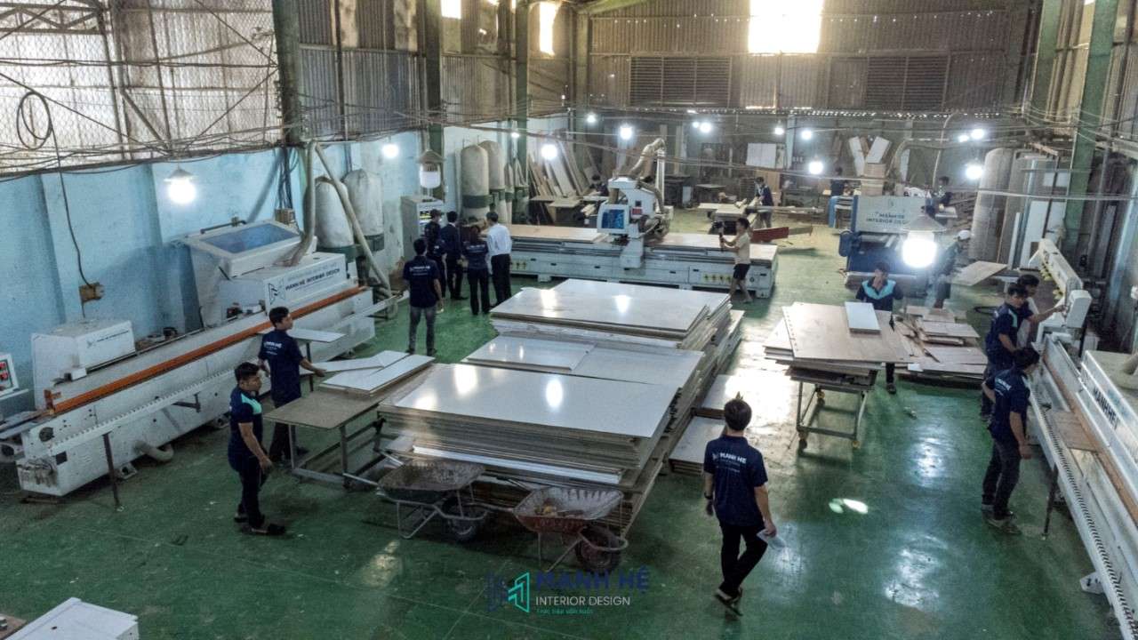 thi công sản xuất nội thất tại xưởng Mạnh Hệ