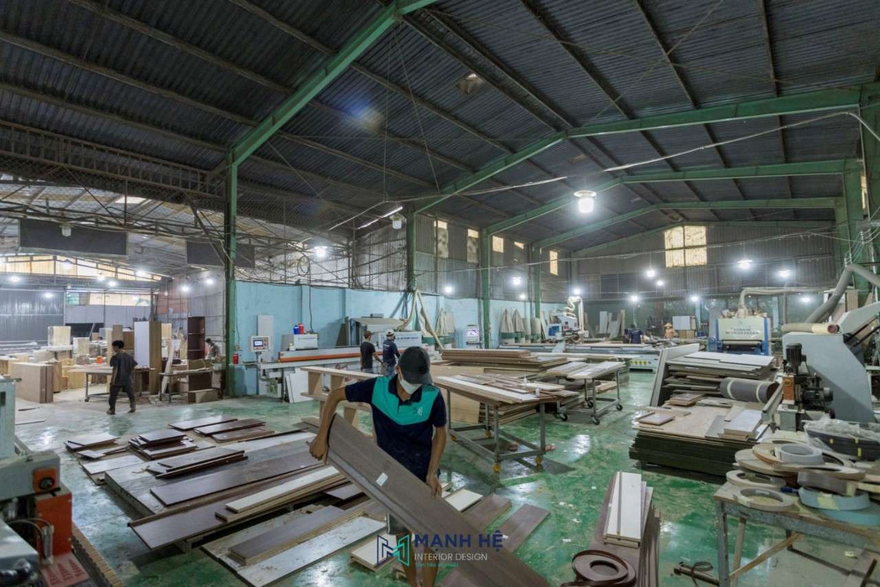 thi công sản xuất nội thất tại xưởng Mạnh Hệ