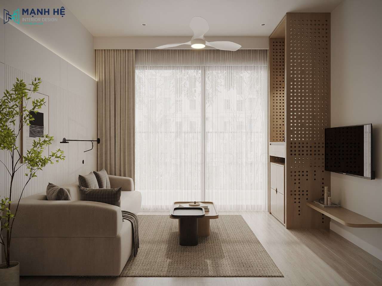 Rèm che 2 lớp giúp gia chủ dễ dàng điều chỉnh ánh sáng