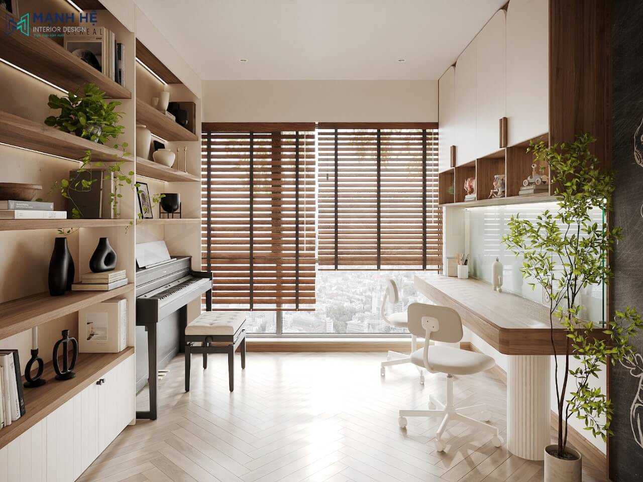 Decor thêm canh cảnh tạo cảm cảm giác tươi mát trong lành cho không gian