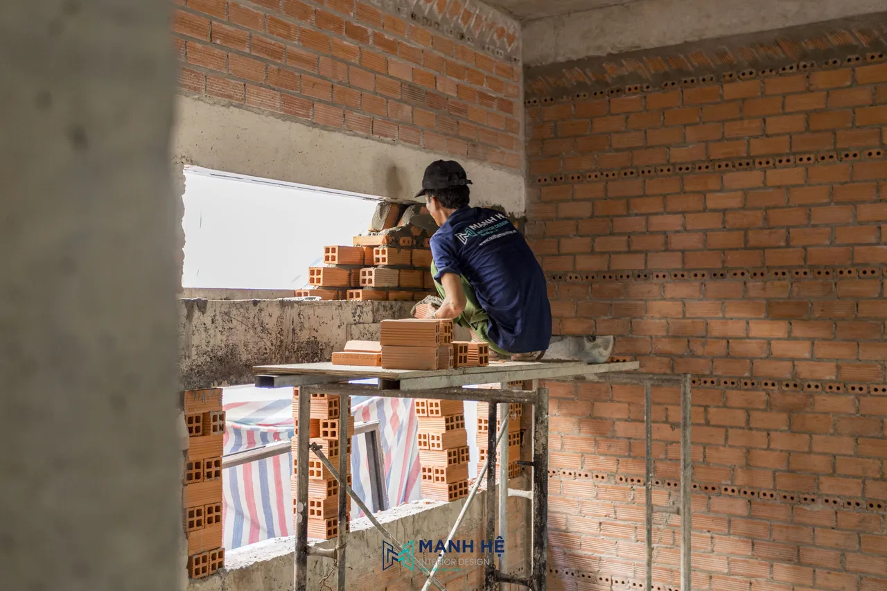 Thi công phần thô trước khi hoàn thiện nội thất