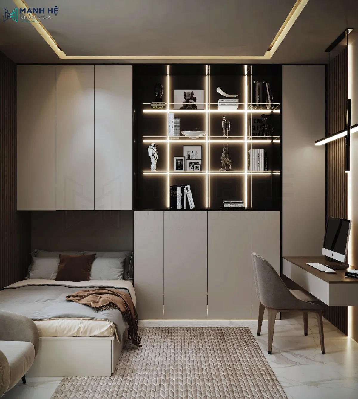 Thiết kế phòng ngủ nhỏ 7m2 cho bé trai với nội thất đa năng