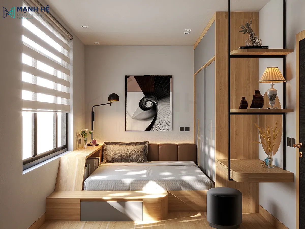 Tạo không gian rộng mở ở phía trước giường