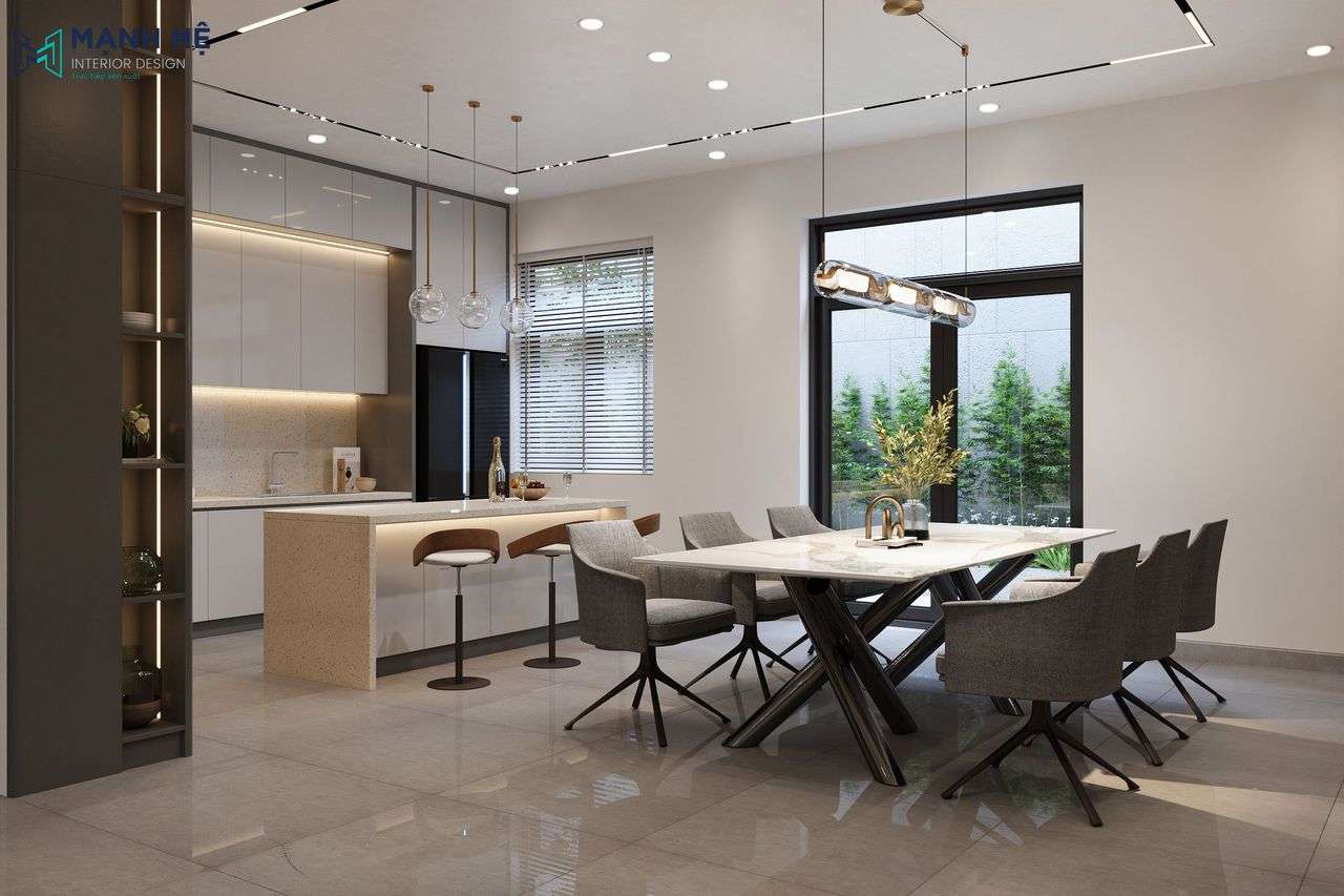 Bộ bàn ăn 6 ghế với thiết kế chân bàn độc đáo lạ mắt
