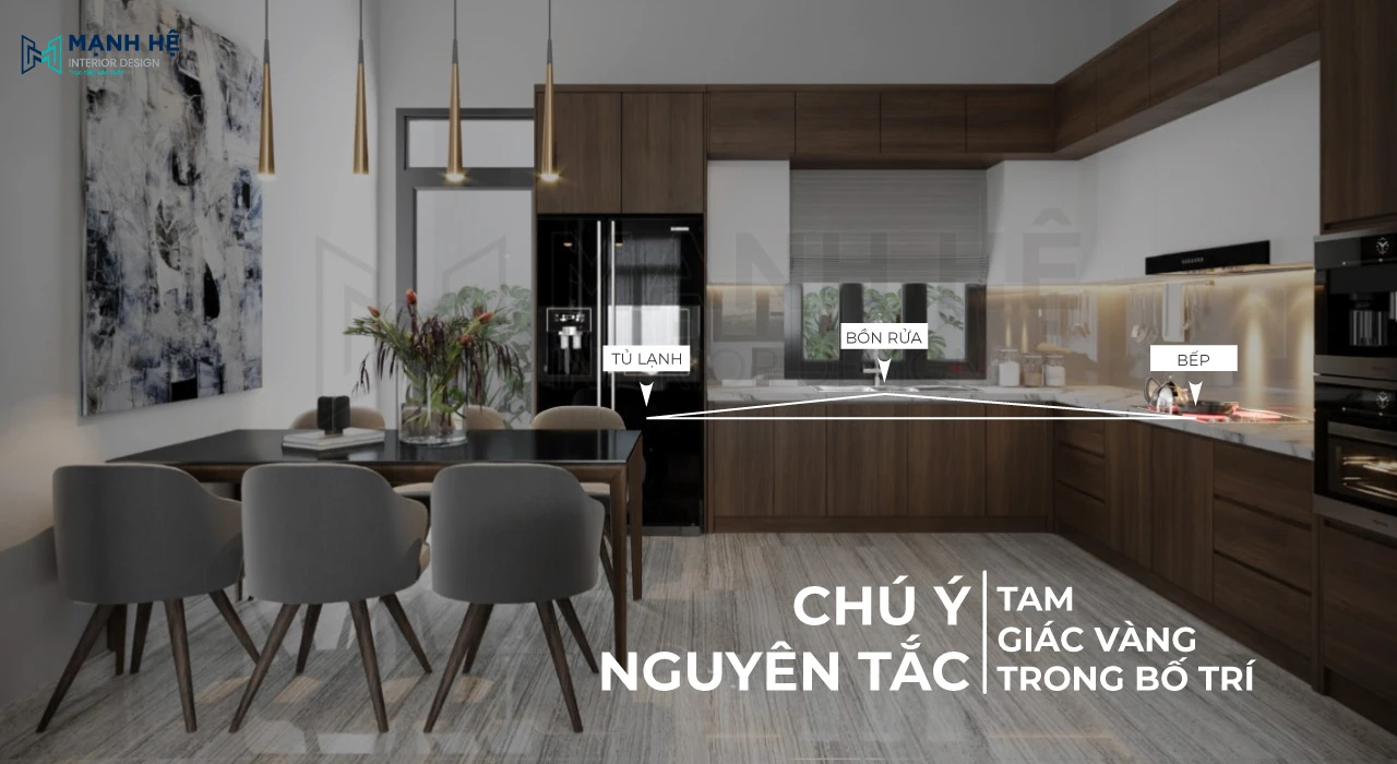 Luôn chú ý nguyên tắc tam giác vàng trong bố trí