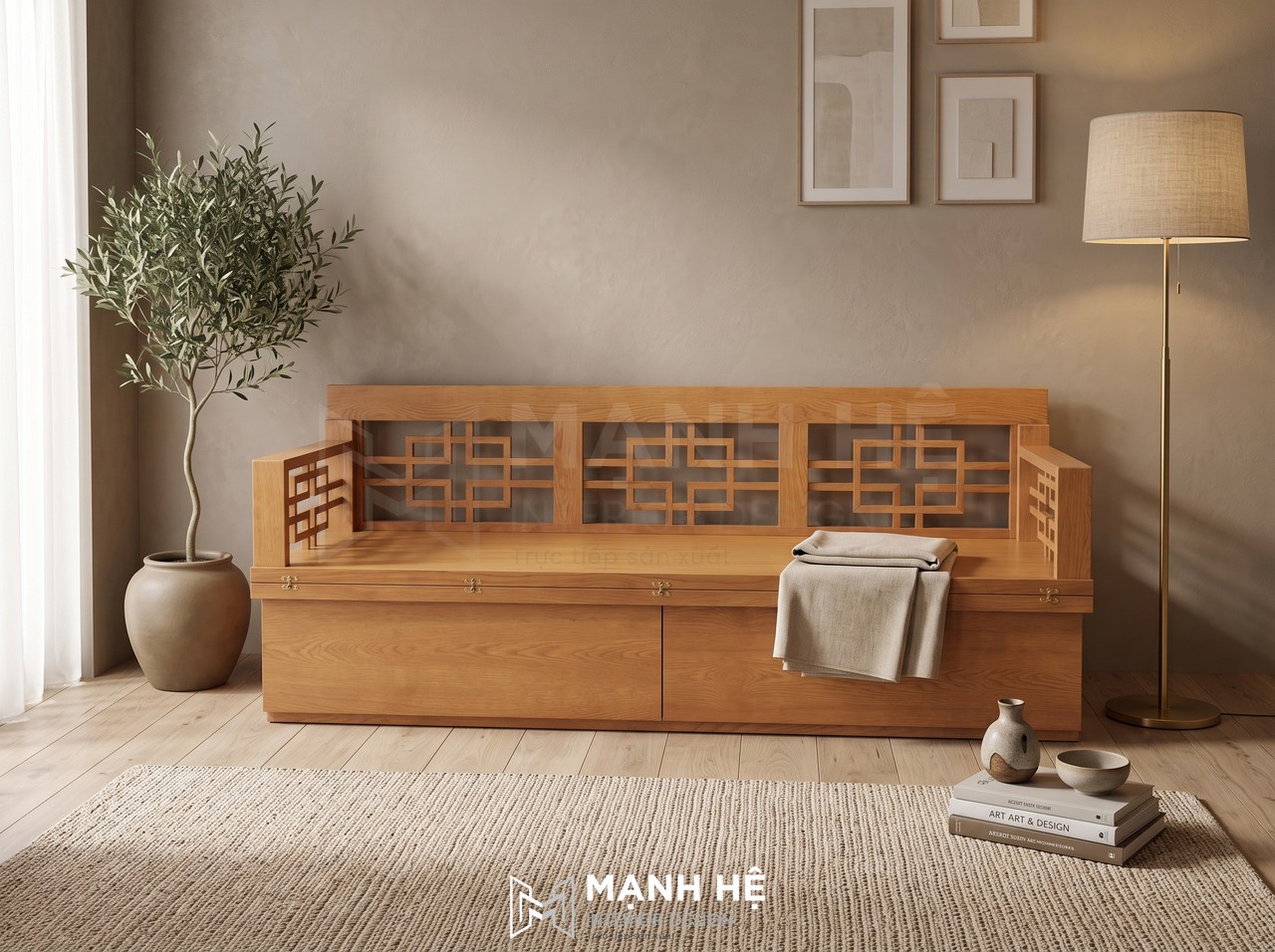 Ghế sofa giường gỗ gấp VIP01