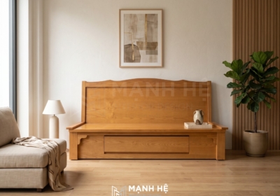 Ghế sofa giường gỗ SG01 thông minh cho phòng khách hiện đại