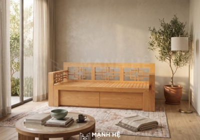 Ghế sofa giường gỗ gấp SE02 - Giải pháp tối ưu cho phòng khách nhỏ